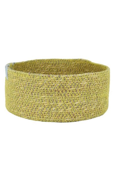 ALSAIF Wicker Basket 8.5 Cm Gray Yellow Triangle