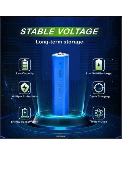 ion max 10 قطع 18650 بطارية قابلة لإعادة الشحن، 3.7 فولت، 2200 مللي أمبير، شحن USB، رأس زر، للأجهزة المنزلية، السفر