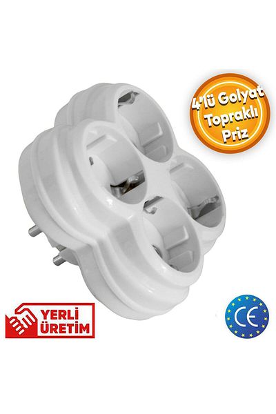 Badem10 4-Piece Four-Piece Golyat Wireless Grounded Multi-Group Socket Duplicate Four-Piece Plug Piriz