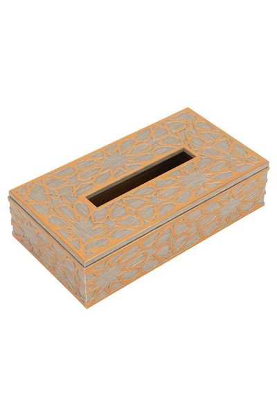 ALSAIF Wooden Tissue Box 23.5 X 13 X 6 Cm Patterned Brown