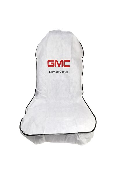 Gmc غطاء مقعد السيارة، غطاء حماية مقعد السيارة من الغبار والأوساخ، لطقم مقعد مكون من قطعتين باللون الأبيض