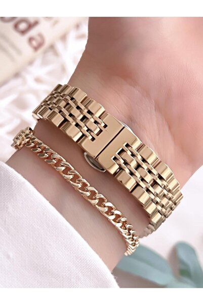 Ferrucci ساعة يد نسائية مقاومة للماء بطول 30 متر - حبل فولاذي، مضاد للتشويه، مضاد للألوان، وسوار BFC.03354.4