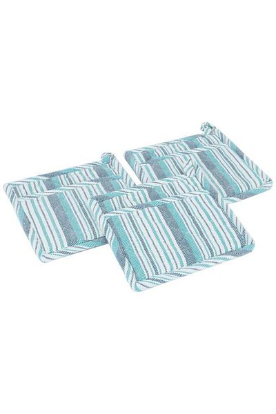 ALSAIF Fabric Pot Holder Set 3 Pieces Blue Green