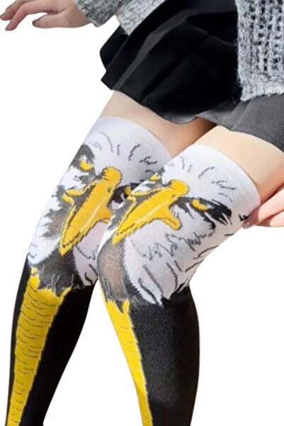 ZEYZEY MONKEY Eagle Foot Unisex Design Patterned over Knee Long Socks