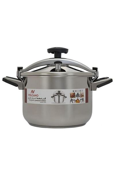 ALSAIF Steel Pressure Cooker 5 Liter Silver