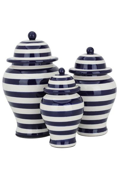 ALSAIF Porcelain Vase Set 3 Pieces Blue