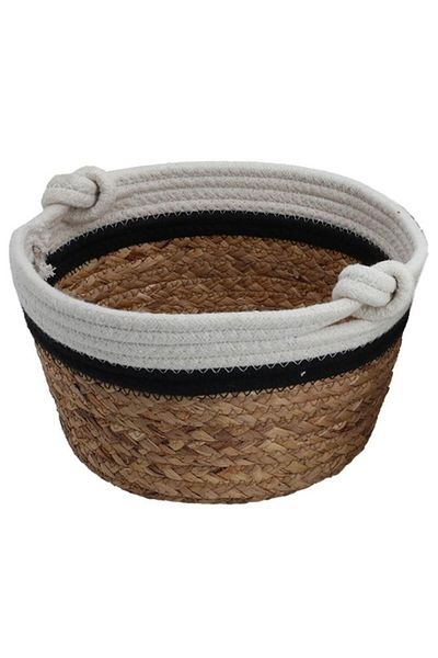 ALSAIF Cotton Baskets Set 30 X 24 X 21 Cm Round With Handle 3 Pieces Brown