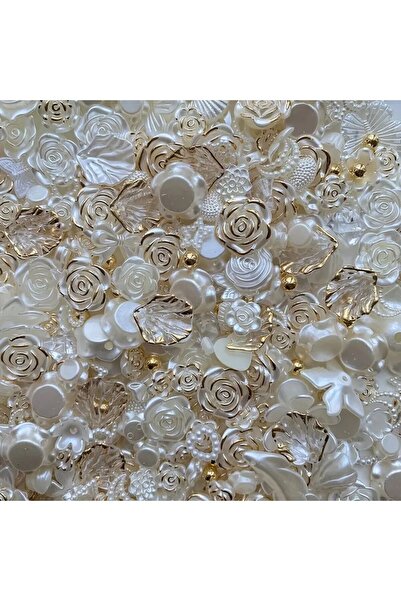 Beauty Box Barok Gül Inci Kurdele Nail Charms Profesyonel Tırnak Ve Reçine Sü...