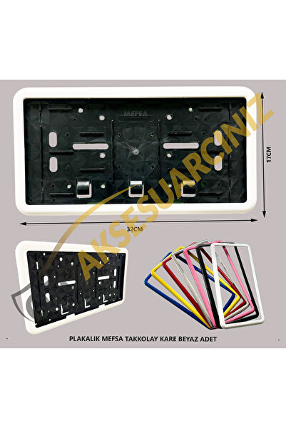 mefsa PLAKALIK PLASTİK TAK KOLAY KARE BEYAZ ÇERÇEVELİ 1 ADET