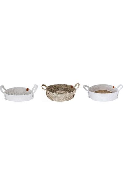 ALSAIF Wicker Basket Set 3 Pieces Beige