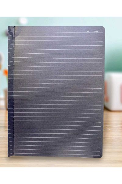 izmir yazici servis Striped Black Leaf Notebook White Pilot Pen Set with Gift 20 Sheets 40 Pages 18X25 Cm.