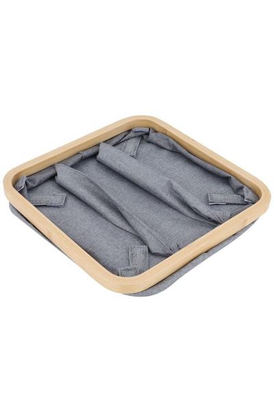 ALSAIF Fabric Storage Basket 13X13X20 Cm Foldable Square Gray