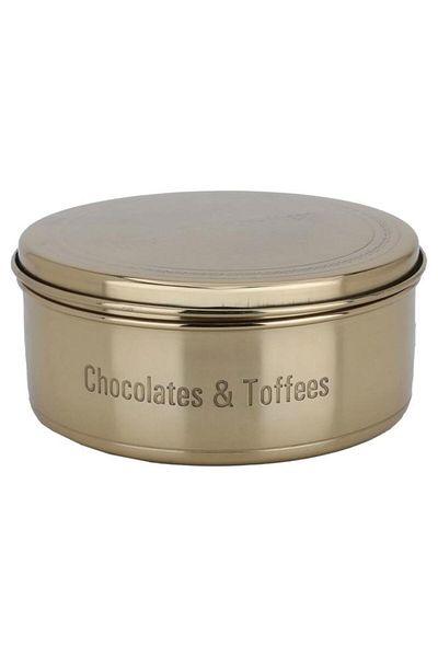 ALSAIF Steel Storage Box 17 Cm With Lid Gold