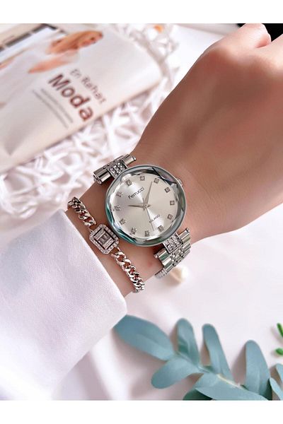 Ferrucci Women's Wristwatch 30 Mt Water Resistant Steel Cord Non-Tarnish Color-Toss+Bracelet BFC.03354.6
