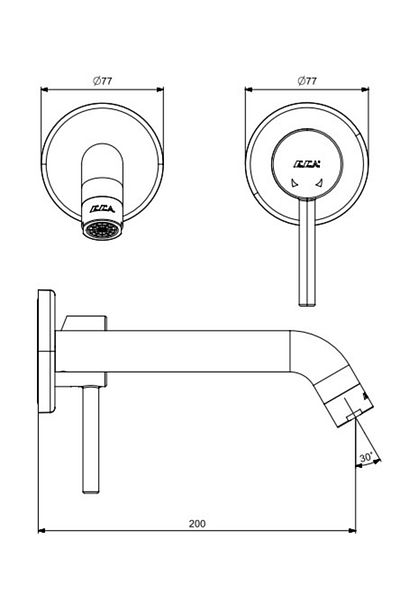 Eca Dalia Minimal Concealed Sink Faucet Surface Mounted Double Rosette 102167625 -Yy