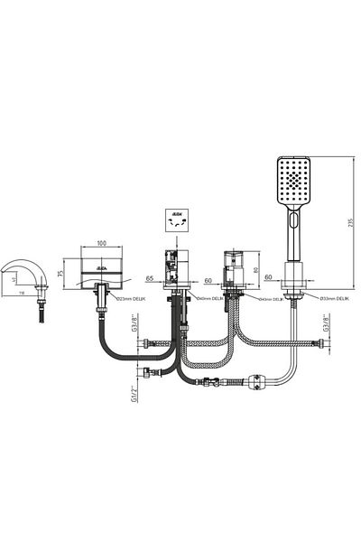 Eca Royal Concealed Bathtub Faucet 102153072