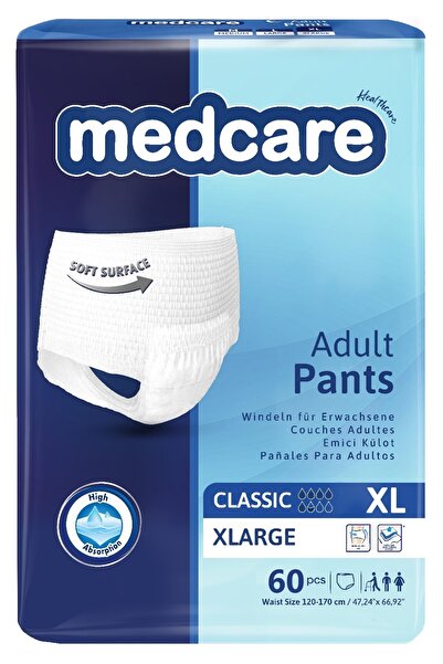 MEDCARE Emici Külot XLarge Extra Büyük Boy 60 Adet