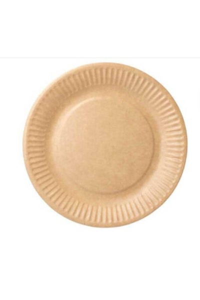 Kraft Organik Kağıt Tabak 25 Adet (23 cm)