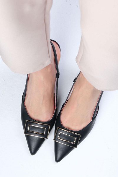 Mio Gusto Larisa Black Color Women's Heeled Shoes