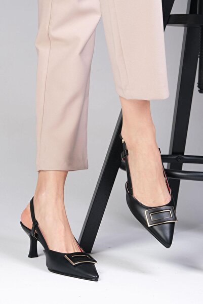 Mio Gusto Larisa Black Color Women's Heeled Shoes