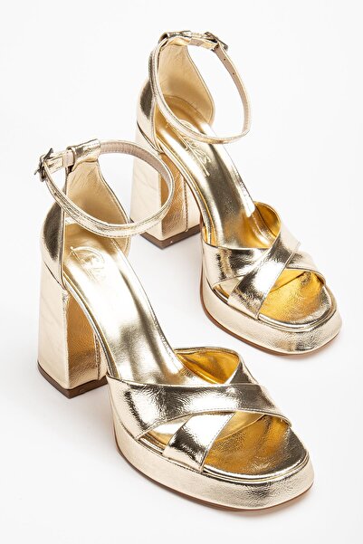 Hayalimdeki Ayakkabı Pantofi cu toc gros cu platformă din piele Beijing Gold