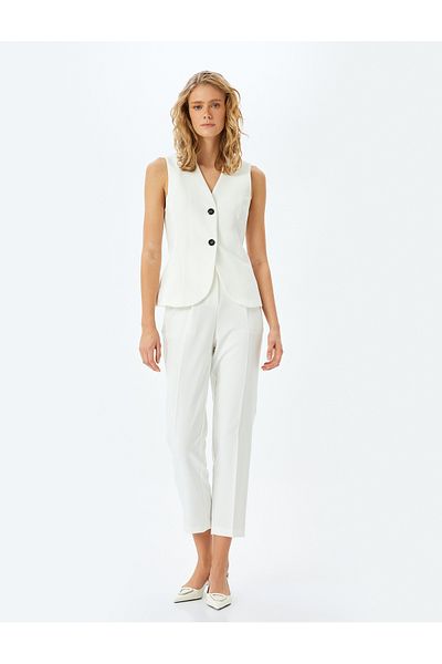 Koton off white Carrot Cut Fabric Pants