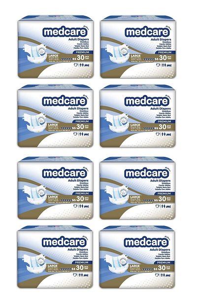 MEDCARE Adult Patient Diapers Large Premium Special Series (Large Size) 240 Pieces