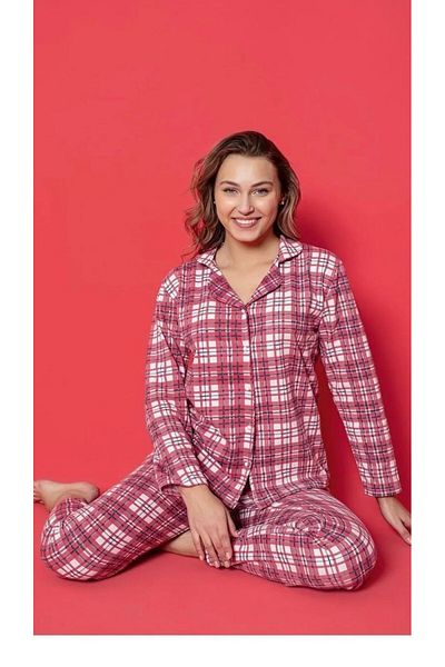 Sude HOMEWEAR Ercan 2 Thread Red and White Checkered Young Pjm Set