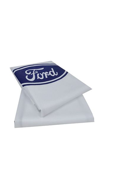 Ford غطاء مقعد السيارة، غطاء حماية مقعد السيارة من الغبار والأوساخ، لطقم مقعد مكون من قطعتين باللون الأبيض