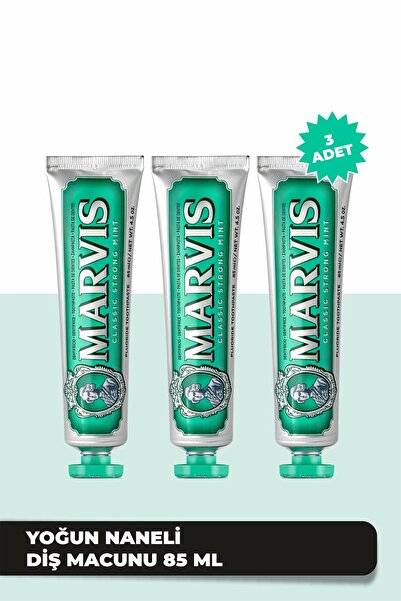 Marvis Classic Strong Mint Yoğun Naneli Diş Macunu 85 ML x 3 Adet Avantajlı Set