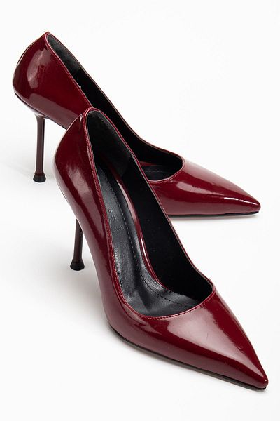 Hayalimdeki Ayakkabı Dorethy Women's Heeled Shoes Burgundy Patent Leather Stiletto