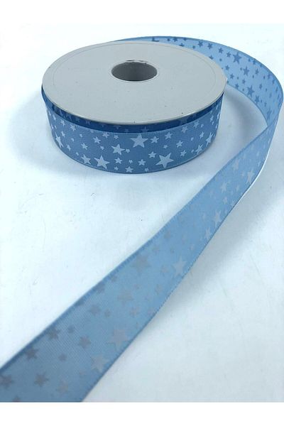 Hobigram Κορδέλα Ταφτά με σχέδιο Blue Star 5 μέτρα – Κορδέλα