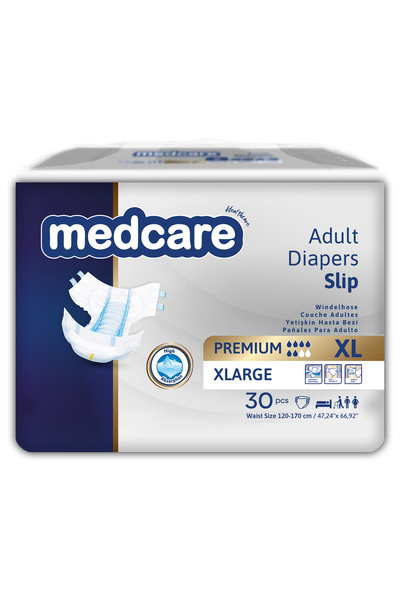 MEDCARE Yetişkin Hasta Bezi XLarge PREMİUM ÖZEL SERİ (Ekstra Büyük Boy) 90 Adet