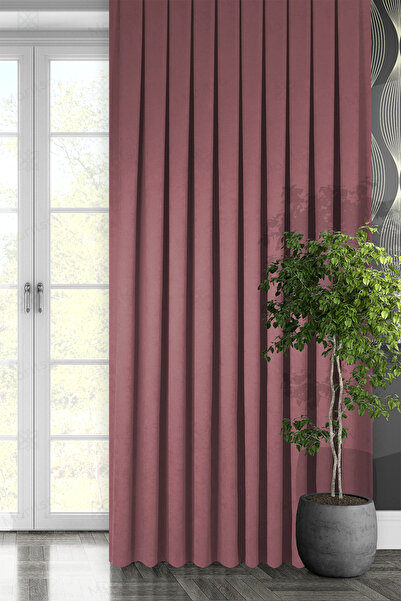 MARİTSA سلسلة مخملية مزخرفة بطبقة مغلقة من الورد المجفف (1x3) ستارة خلفية بجن...