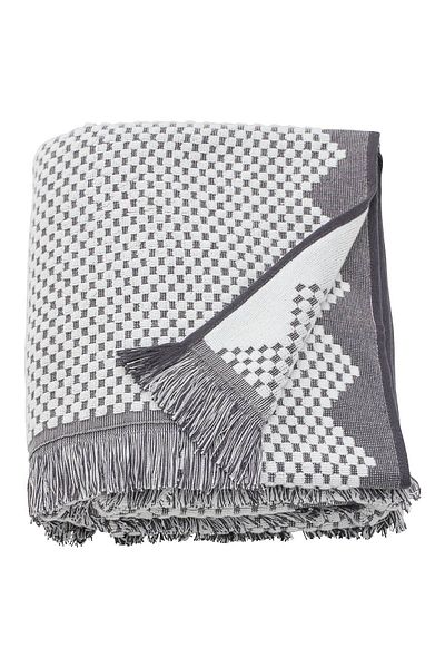erorex Bath sheet, white/grey, 100x150 cm