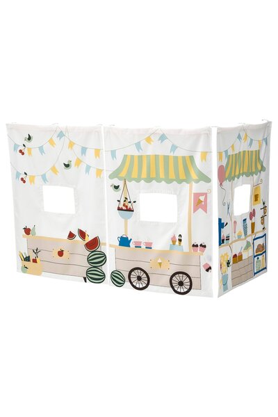 AZOZ MERCHLY ستارة سرير، نمط كشك السوق