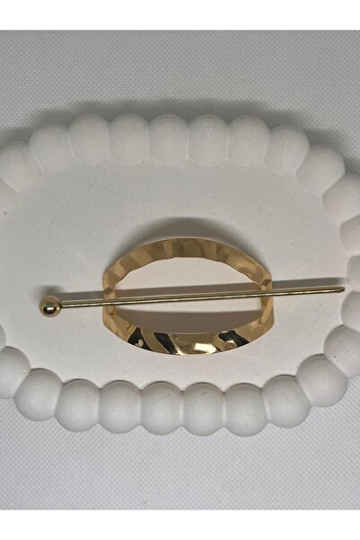 ZD JEWELRY Çubuk Oval Geçmeli Gold Renk Topuz Tokası