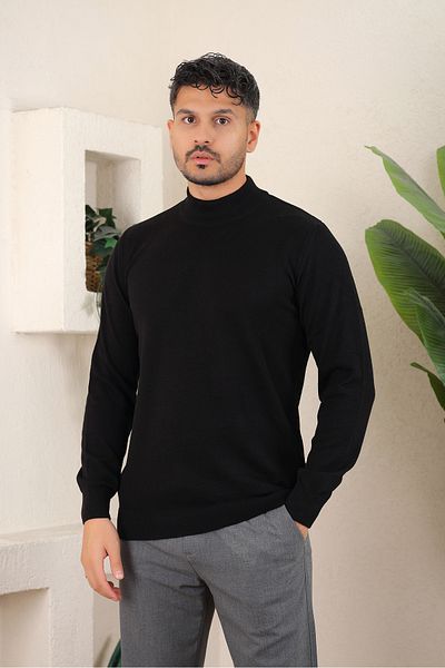İDS COLLECTİON Men's Half Turtleneck Collar Knitwear Sweater