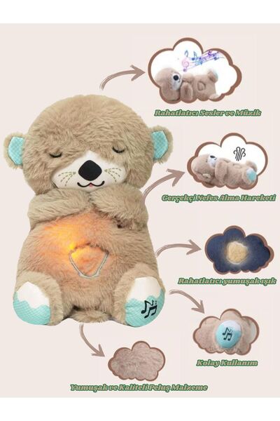 MooieBaby's Nefes Alan Su Samuru - Uyku Ve Oyun Arkadaşı, Rahatlatıcı Nefes Ve Melodi Özellikli Oyuncak