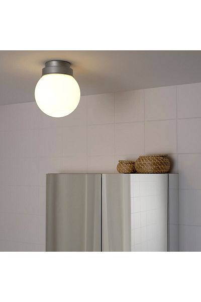 erorex Ceiling/wall lamp, stainless steel colour