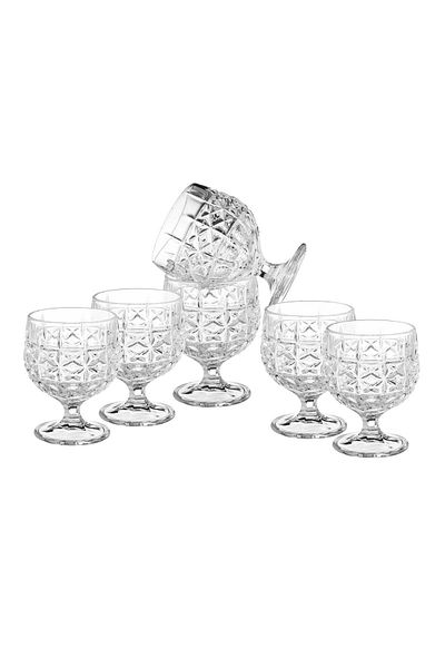 Blinkmax A set of glass juice cups with a base of 6 pieces