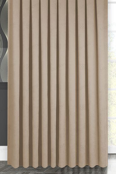 MARİTSA Velvet Textured Series Wheat Thick Pleat (1x3) Single Wing Background Curtain