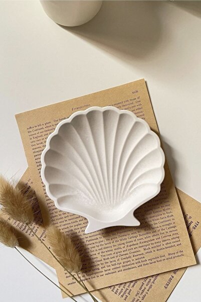 BigSale Διακοσμητικό πιάτο κοσμήματος από σκυρόδεμα Oyster |   Λευκό