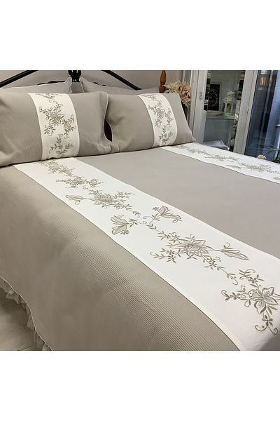 OYA home Hand Embroidered Mink Pike Set - 6 Pieces