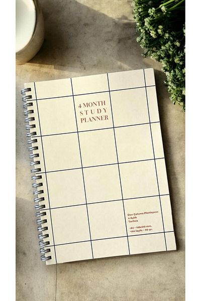 STOREMAX Slm Promotion 4 Months - Undated Study Planner with Spiral, A5 Size (Beige) - New Design