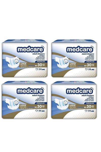 MEDCARE Adult Patient Diapers Large Premium Special Series (Large Size) 120 Pieces