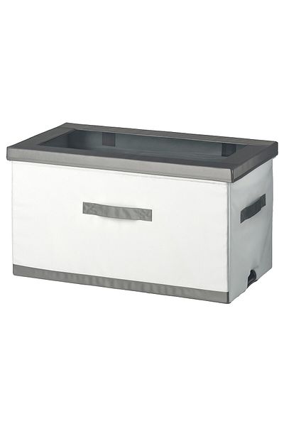 erorex Box with lid, white/grey, 81x45x44 cm