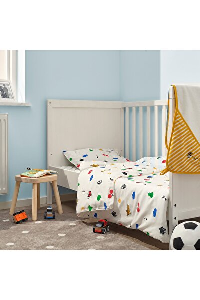 erorex Duvet cover 1 pillowcase for cot, multicolour, 110x125/35x55 cm