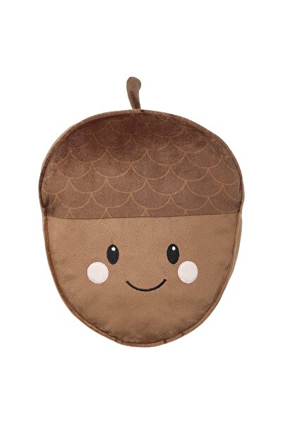 AZOZ MERCHLY Cushion with pocket, acorn shaped/brown, 32 x 37 cm