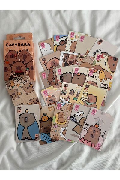Planet Butik Capybara Playing Poker Card